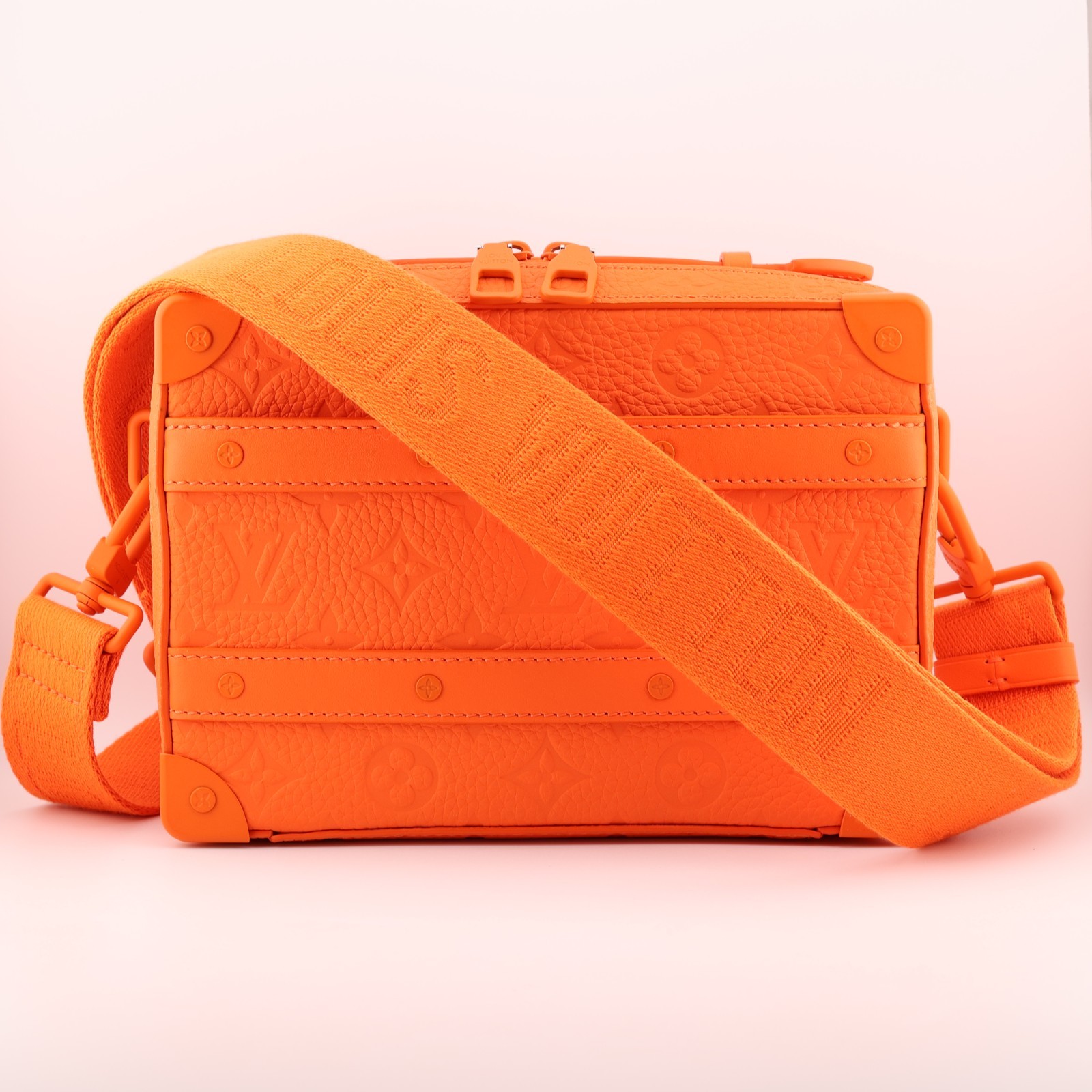 READ Louis Vuitton orange trunk taurillon leather LV embossed monogram M20956