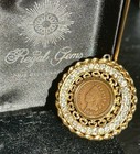 Vintage Regal Gems 1895 Indian Head Coin Pendant 2.25ct Gold Tone Necklace — photo 8