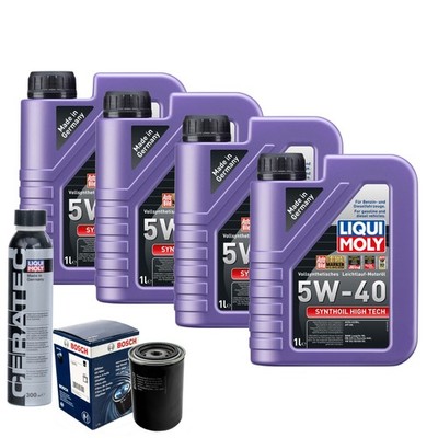 Motoröl 5W40 LIQUI MOLY Synthoil High Tech 4L+BOSCH Ölfilter +Cera Tec