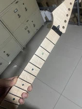 Reverse headstock floyd rose nut 22 frets flame Maple guitar neck 25.5 Lock nut