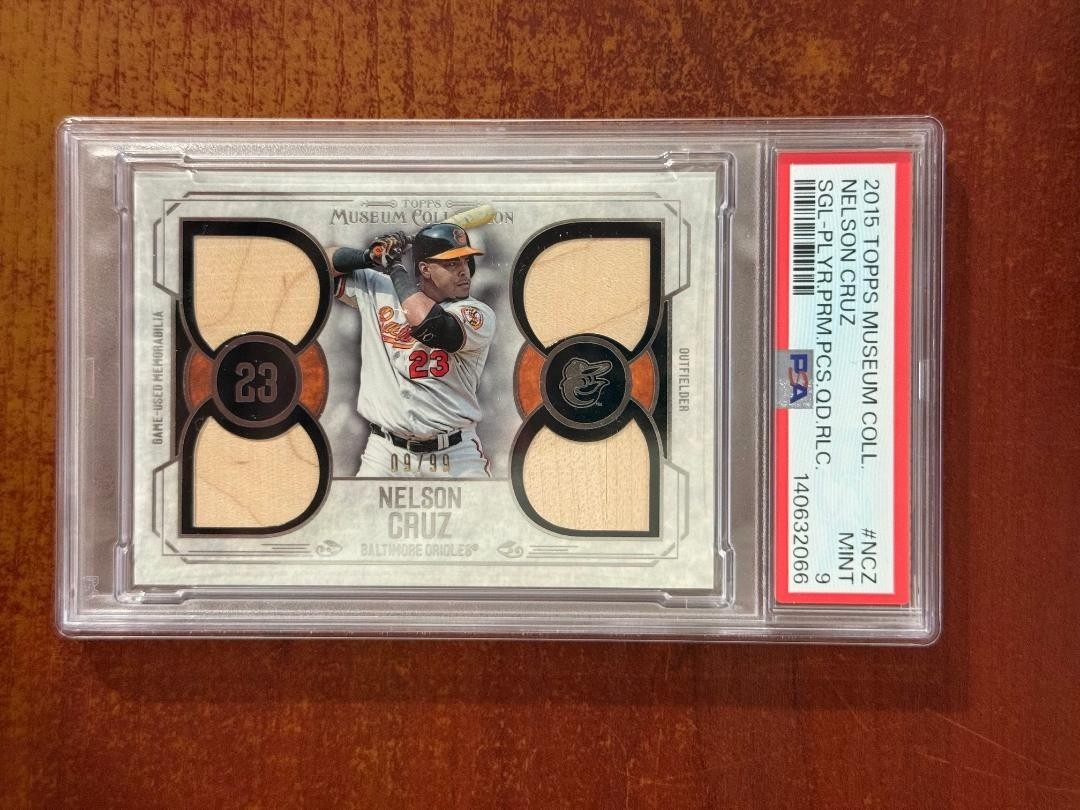 2015 Topps Museum Nelson Cruz /99 Gold Quad Relic PSA 9 POP 1/1 view 1