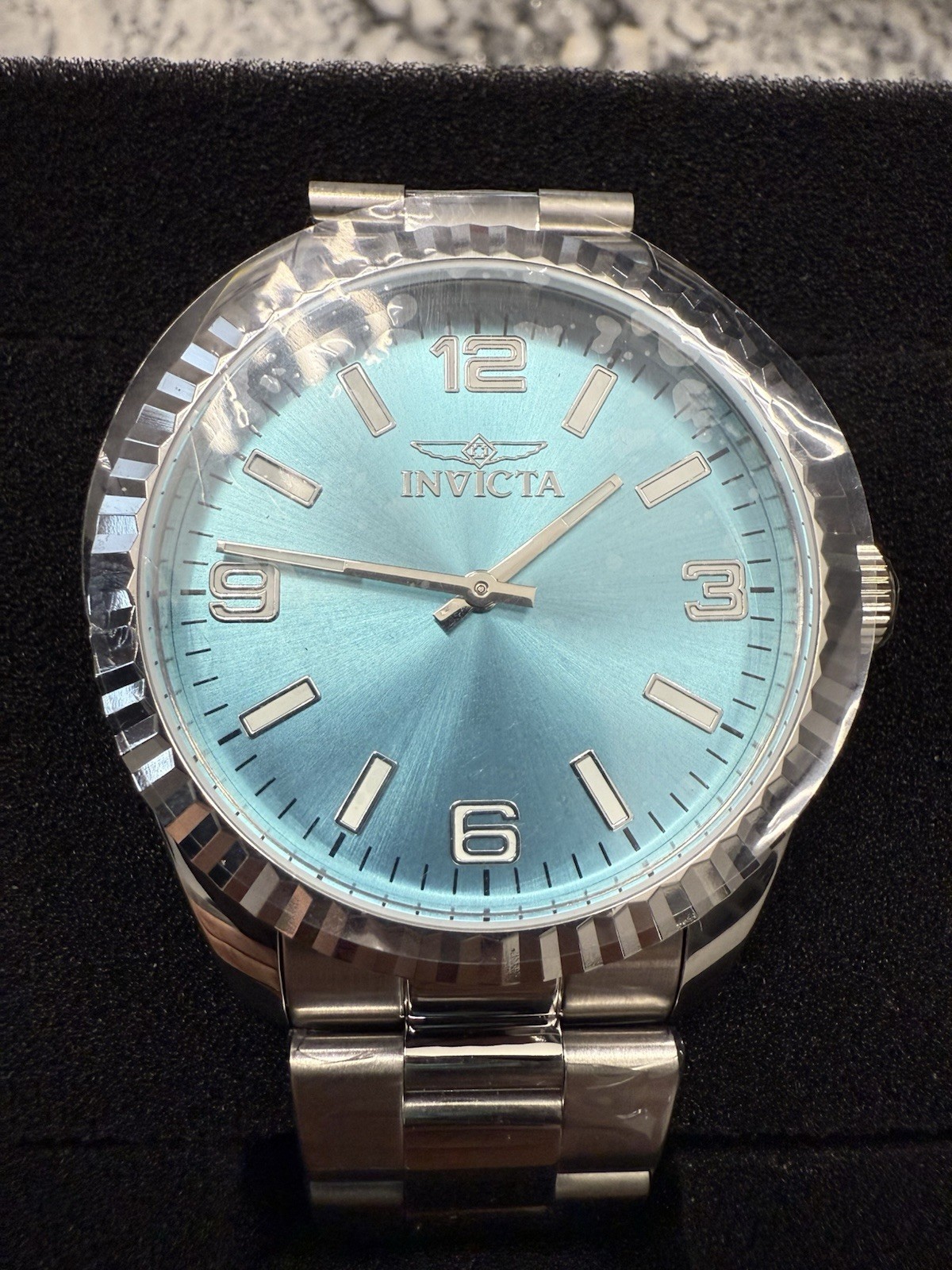 Invicta Specialty Blue Dial Silver Stainless Steel Band  Men
