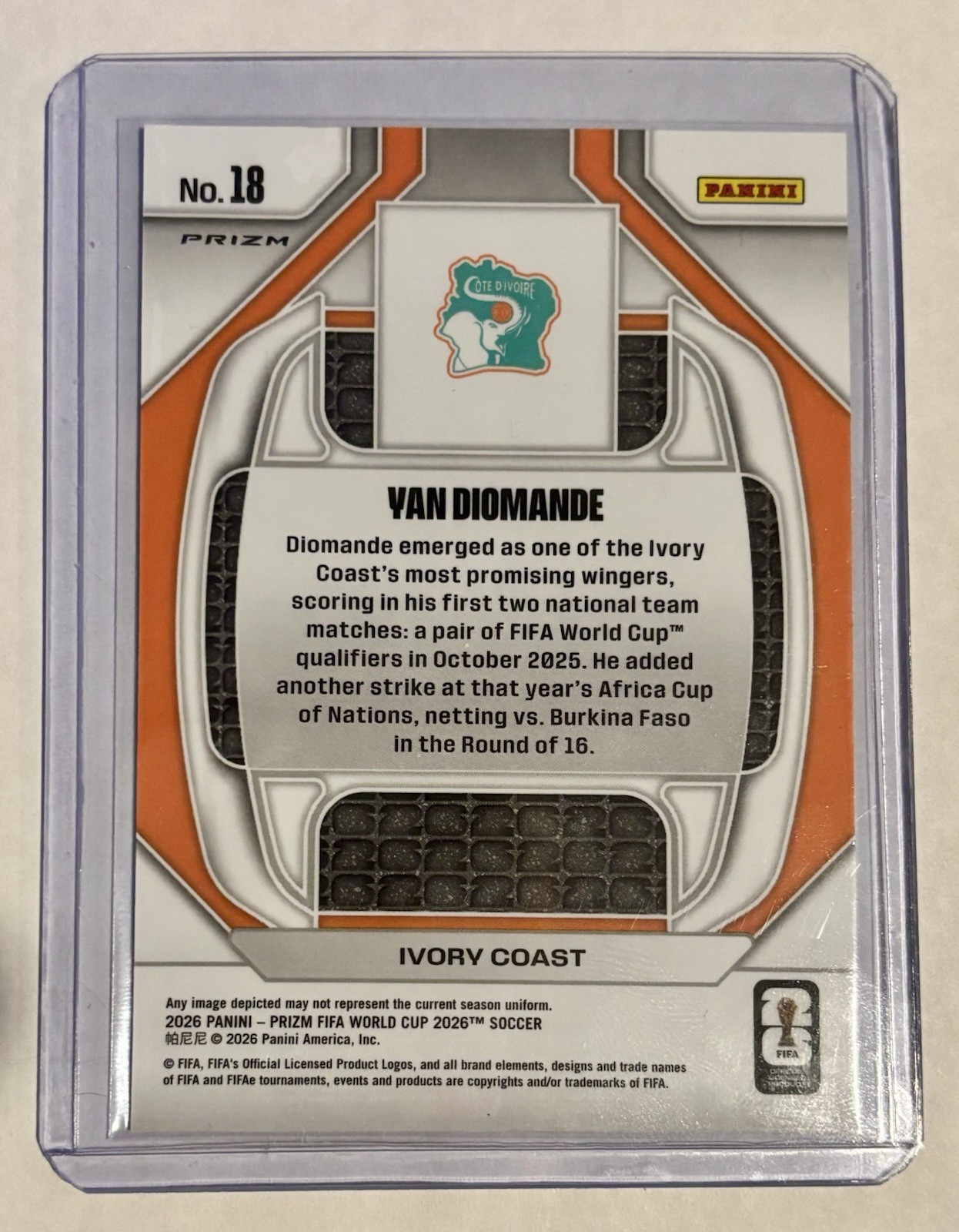 2026 PANINI PRIZM FIFA WORLD CUP  Topps Chrome SILVER PRIZM RC VAN DIOMANDE view 2