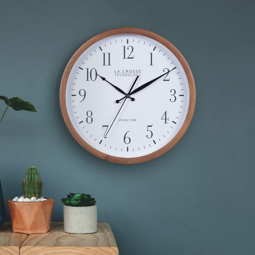 404-50447-INT 12.8" Atomic Walnut Analog Wall Clock - Picture 6 of 6