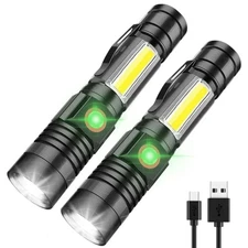 LED Rechargeable, Super Bright Magnetic Flashlight with COB Work Light, Water...