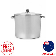 15L Stainless Steel Stock Pot Large Cooking Soup Saucepan Kitchen Cookware