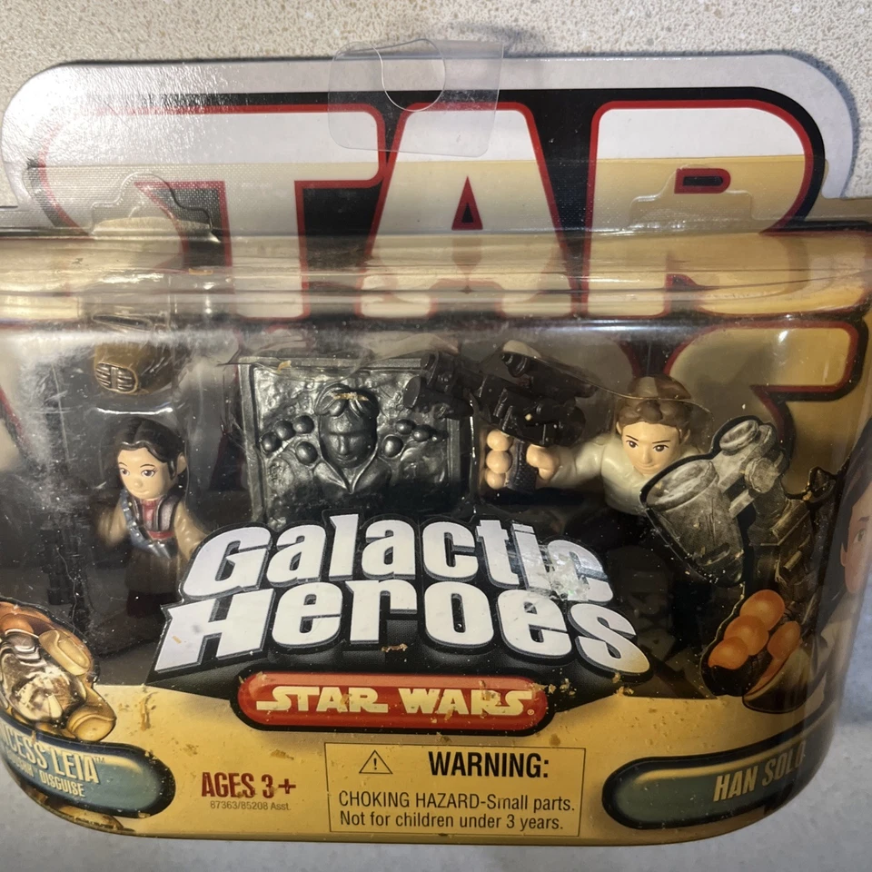 Juguete Star Wars Héroes Galácticos Princesa Leia y Han Solo Hasbro 2007 En Caja #588 Foto 4 de 4