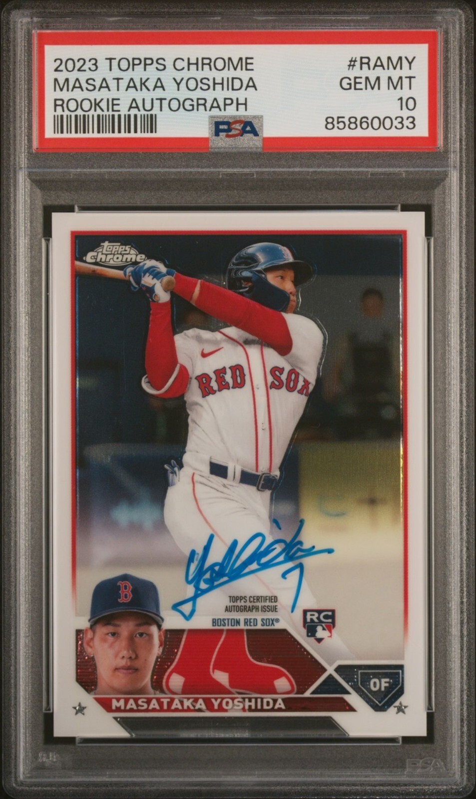 MASATAKA YOSHIDA 2023 TOPPS CHROME ROOKIE AUTOGRAPH PSA 10 GEM MINT!!