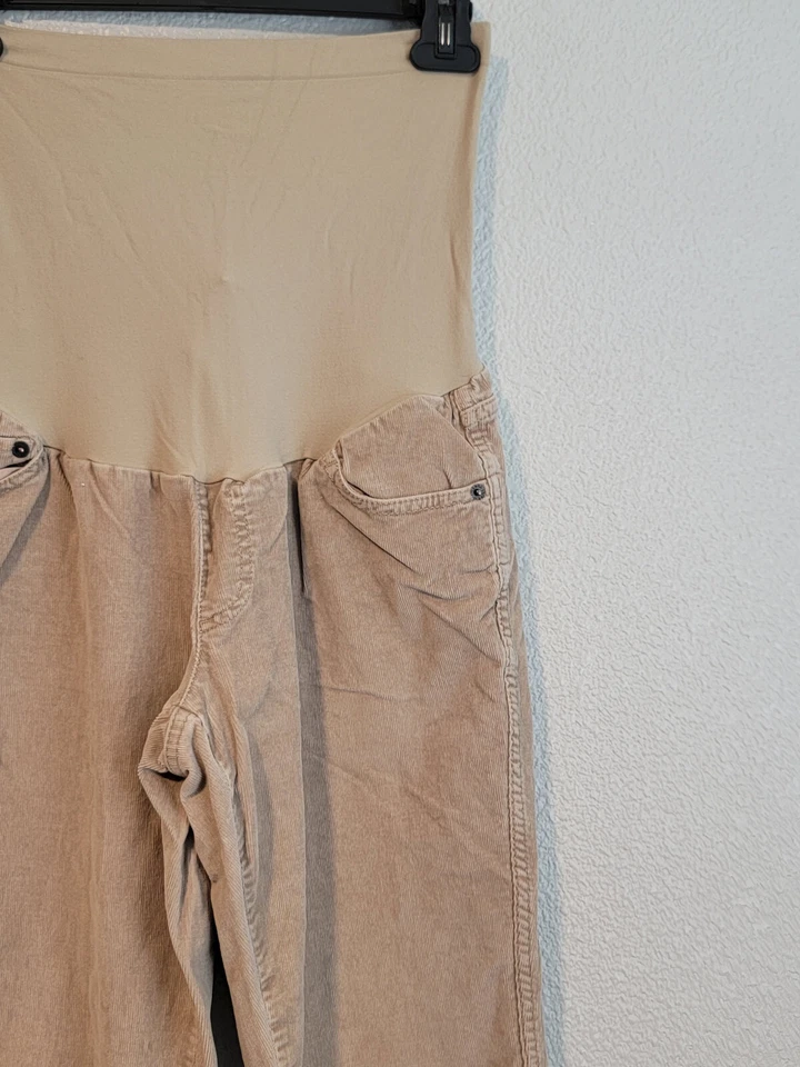 A Pea In The Pod Maternity Corduroy Pants Womens Size PL Bootcut Color Tan - Image 3 of 4