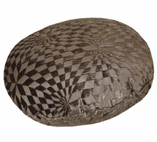 wg06n Gray Brown Geometric Check Round Shape Throw Pillow CASE Cushion COVER*Siz