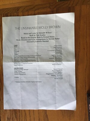 The Unsinkable Molly Brown Reading Workshop Cast List Sutton Foster Mark Kudisch