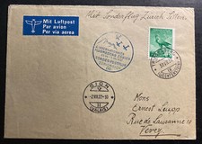 1937 Triesenberg Liechtenstein Special FlighT cover to Zurich Switzerland