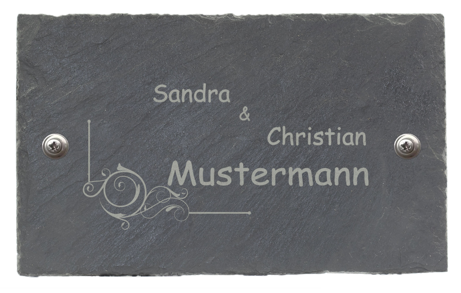 Namensschild Türschild m Wunschnamen Haustürschild 25x15cm aus Schiefer