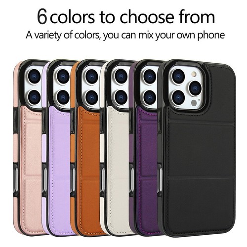 Handyhülle für iPhone 16 15 Pro Max 14 13 12 11 Leder Kartenfach Stoßfeste Case - Bild 6 von 12