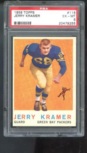 1959 Topps #116 Jerry Kramer Packers ROOKIE RC PSA 6 Graded Football Card NFL - Picture 1 of 2