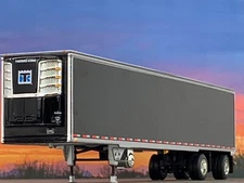 1/64 DCP BLACK 53' UTILITY 3000R THERMO KING REEFER SPREAD AXLE TRAILER