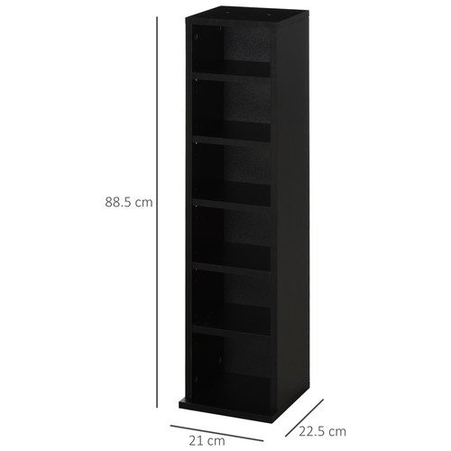 CD Media Display Regal Turmregal mit verstellbaren Einlegeböden, 2er Set schwarz - Bild 2 von 8
