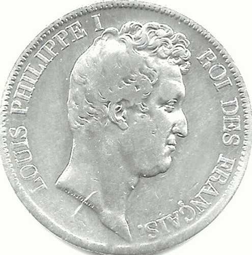 Très bel écu d'argent de 5 Frs. LOUIS-PHILIPPE I à la tête nue 1830 A - Picture 2 of 2