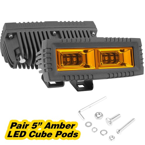 Barra de luz de trabajo LED de montaje al ras ámbar de 2x3/4" cubo de inundación vainas conducción todoterreno niebla - Imagen 220 de 275