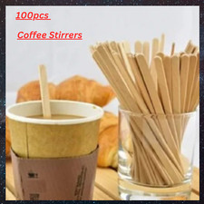 Wooden Coffee Stirrers - Disposable Round End Stirring Sticks for Daily
