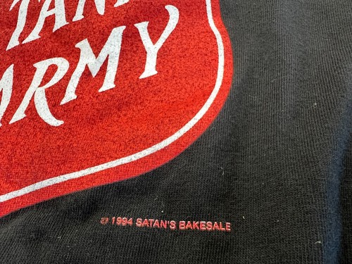 VINTAGE MARILYN MANSON THE SATANIC ARMY T SHIRT 2XL 1994 SATAN'S BAKESALE TEE - Picture 3 of 9