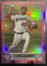 2022 Topps Chrome Baseball Josiah Gray Base RC #160 Pink Refractor Nationals