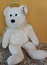 TY Beanie Buddy - HALO 2 the Angel Bear 14 inch - White Stuffed Animal Toy NWT