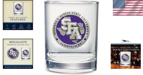 Stephen F. Austin University 14 oz Pewter Old Fashion Rocks Glass - Unique Gift - Picture 2 of 7