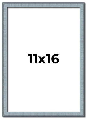 11x16 Frame Blue Scuffed Farm Board Solid Wood Picture Frame Width 0.75 Inches |