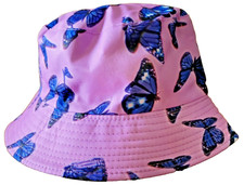 Purple Butterfly Reversible Bucket Hat