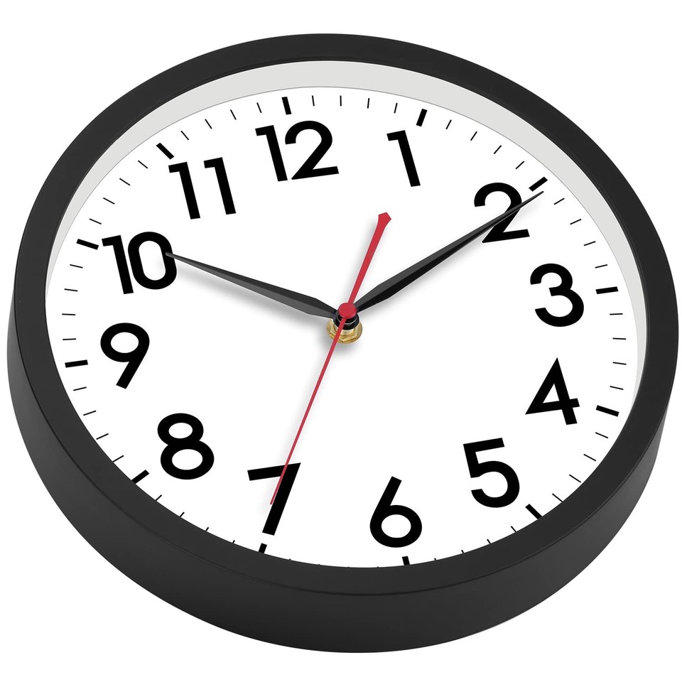 12 Inch Wall Clock Silent NonTicking Modern Wall Clocks Battery