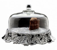 Arthur Court Grape 14-inch Covered Cake Tray With Glass Dome Arthur Court Grape 14-inch Covered Cake Tray With Glass Dome