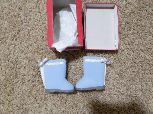 American Girl 2006 "I Like Your Style" Blue Silver-Trimmed BOOTS to Doll Outfit