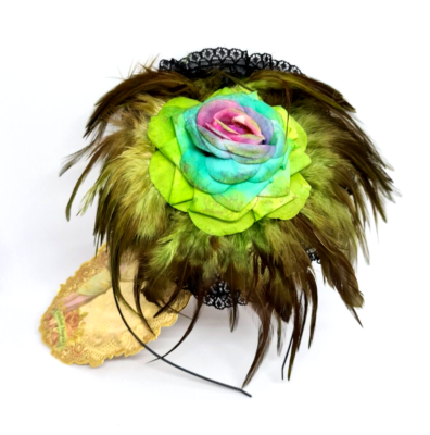 Barrette à Cheveux Fleur Colorée Avec Cristaux Michal Negrin - Neuf Avec étiquettes, 100% Polyester, Perles