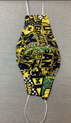 Hand Made Face Mask Size Large Measures (5x9in) Michigan Style 1