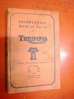 1956-63 TRIUMPH B RANGE 5T 6T T100 110 120 TR5 TR6 SERVICE INSTRUCTION MANUAL 17