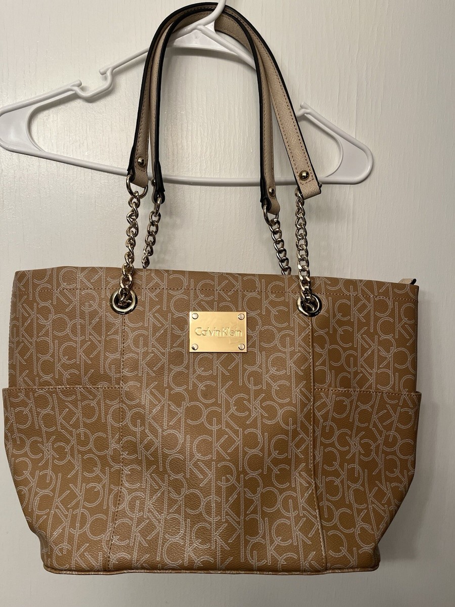 Calvin Klein Monogram Chain Tote