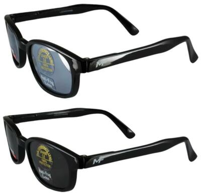 2 Pairs MotoFrames Lockdown Riding Glasses w/ Black Frames Blue Smoke Lens