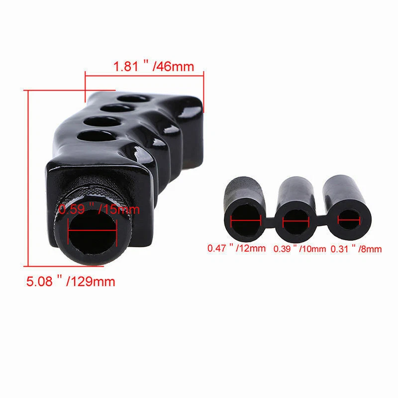 Empuñadura de pistola negra mango de cuchillo transmisión manual coche perilla de cambio y kit adaptador Foto 2 de 4