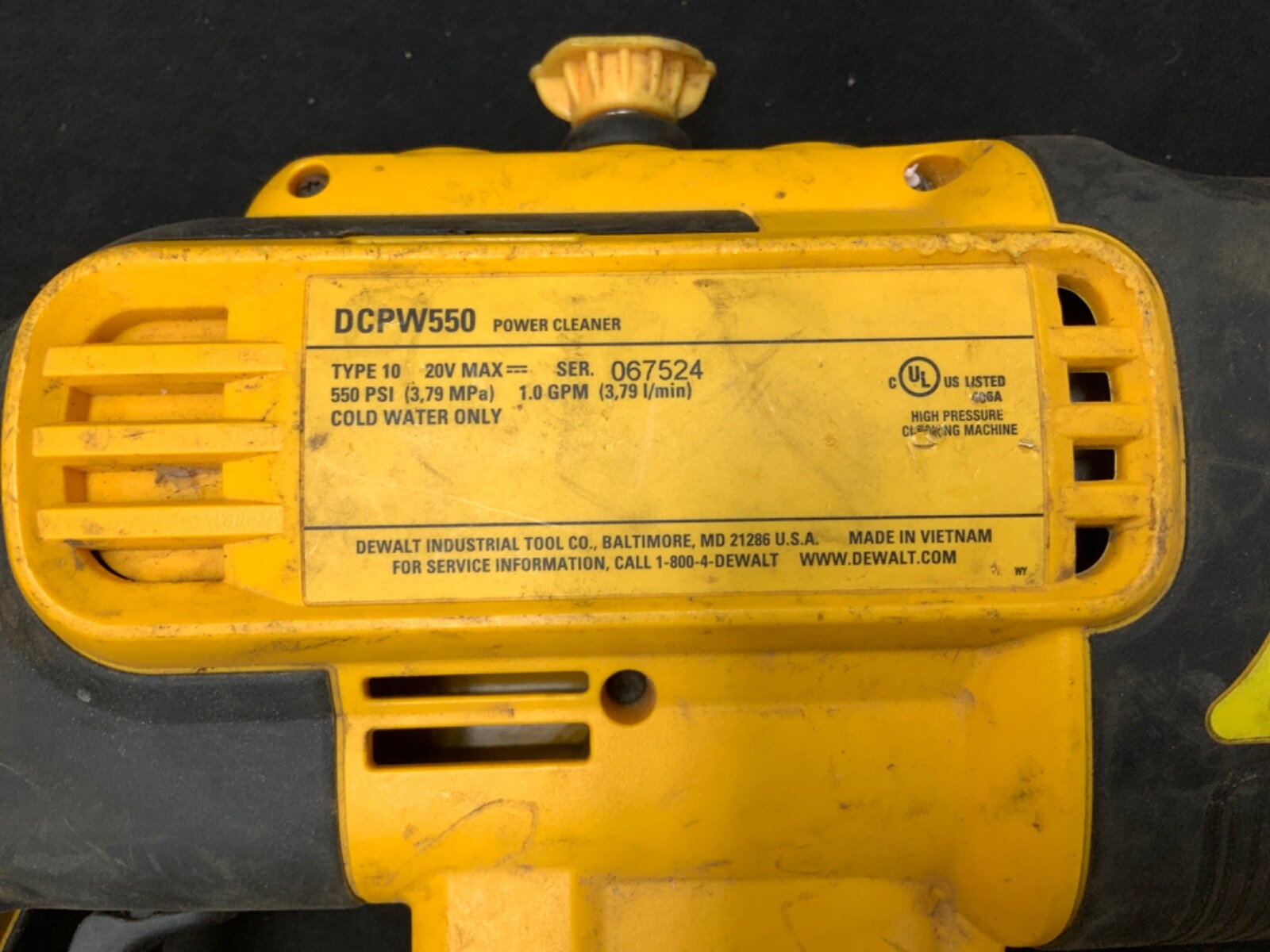 DEWALT DCPW550 Cold Water Pressure Washer, USED 885911716369 eBay