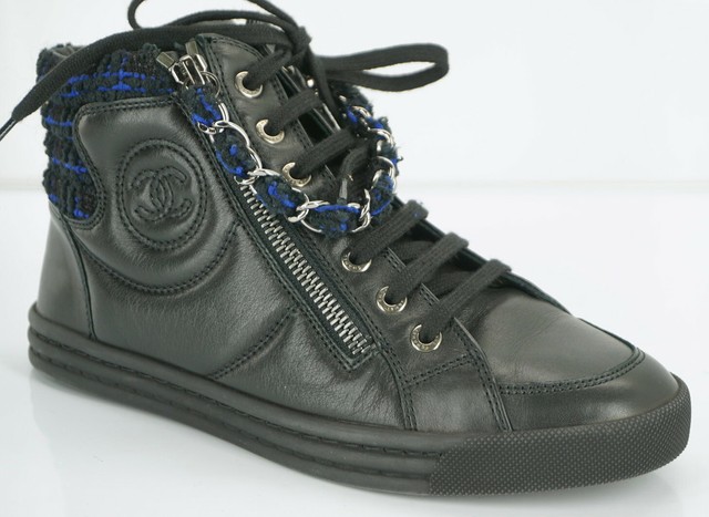 chanel cc high top sneakers