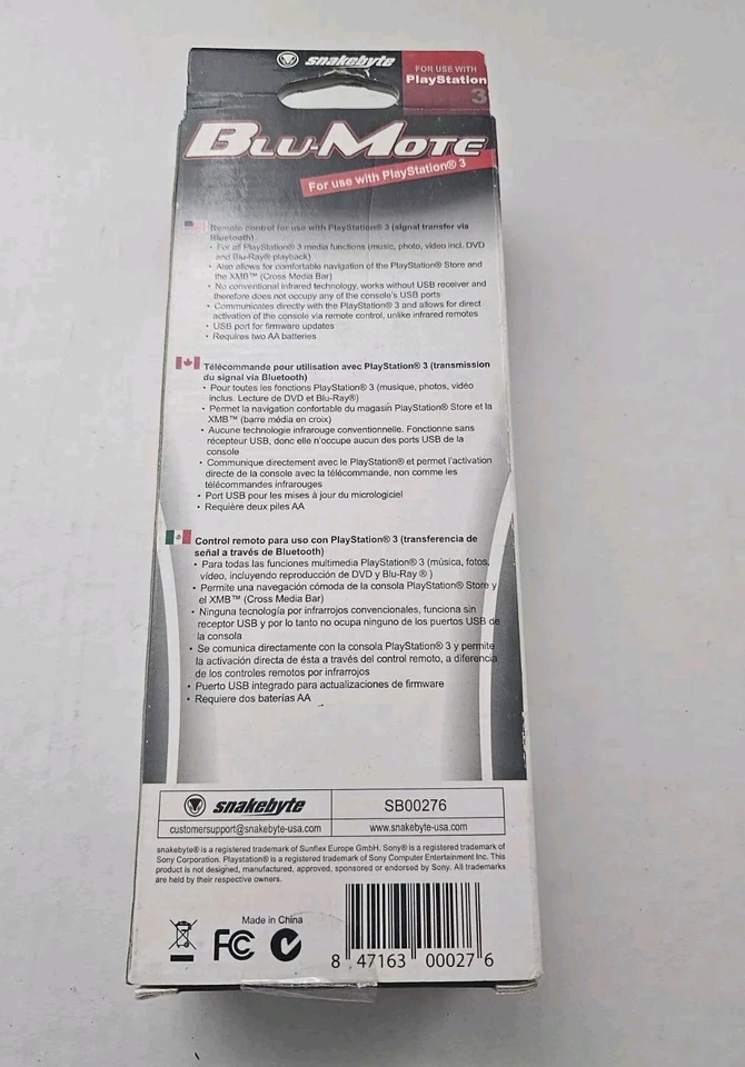 Snakebyte Blu-Mote Bluetooth Multimedia Remote For PlayStation 3 (PS3) - SB00276 - Image 2 of 4