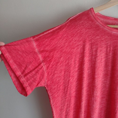 Camiseta Eileen Fisher Roja Algodón Orgánico Top L Informal Lagenlook Calce Relajado - Imagen 4 de 9