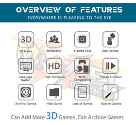 Retro Game Arcade Console HD Lengthen All Metal 23000 Games Pandora Box 3D WiFi