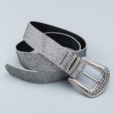 silver glitter belt