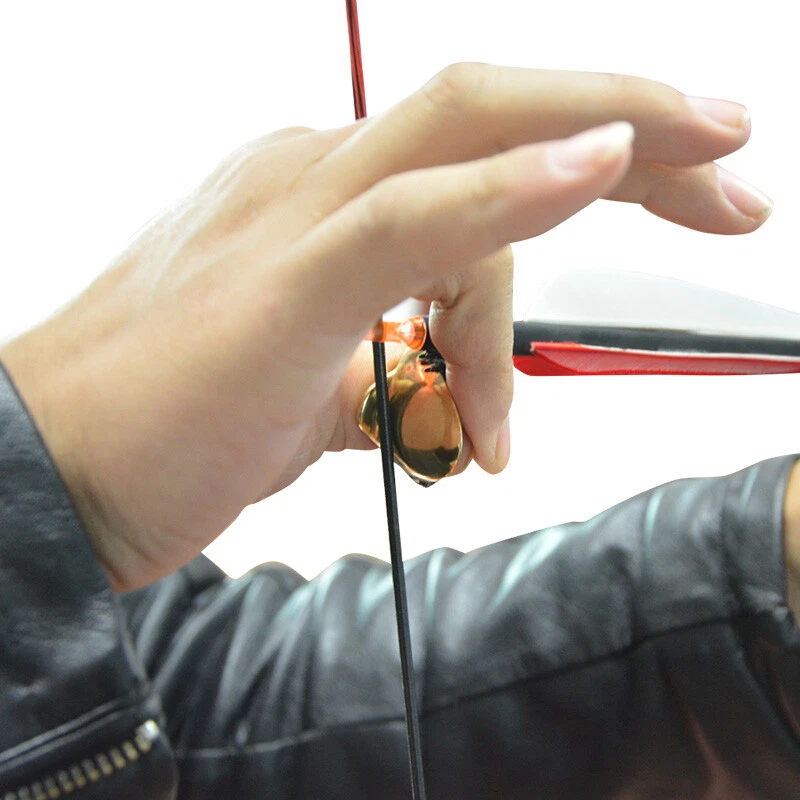 Archery Thumb Ring Traditional Finger Guard Copper Bow Shooting Protector Gear - Image 4 of 4