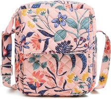 Verabradley Womens Cotton Small Crossbody Purse Summer Resort Paradise Coral New