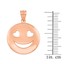 thumbnail 2 - 14k Solid Rose Gold Heart Eyes Smiley Face Round Pendant Necklace