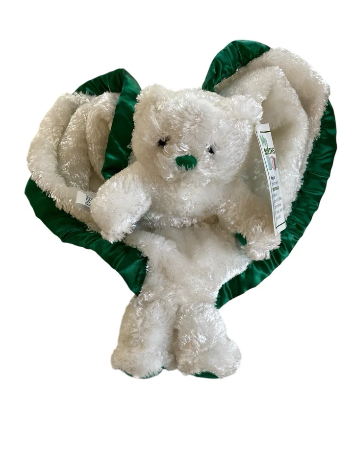 My Birthstone Banky 13.5" Lovey Manta Mayo Esmeralda Cachorro Perro Verde Blanco Etiquetas Foto 2 de 4