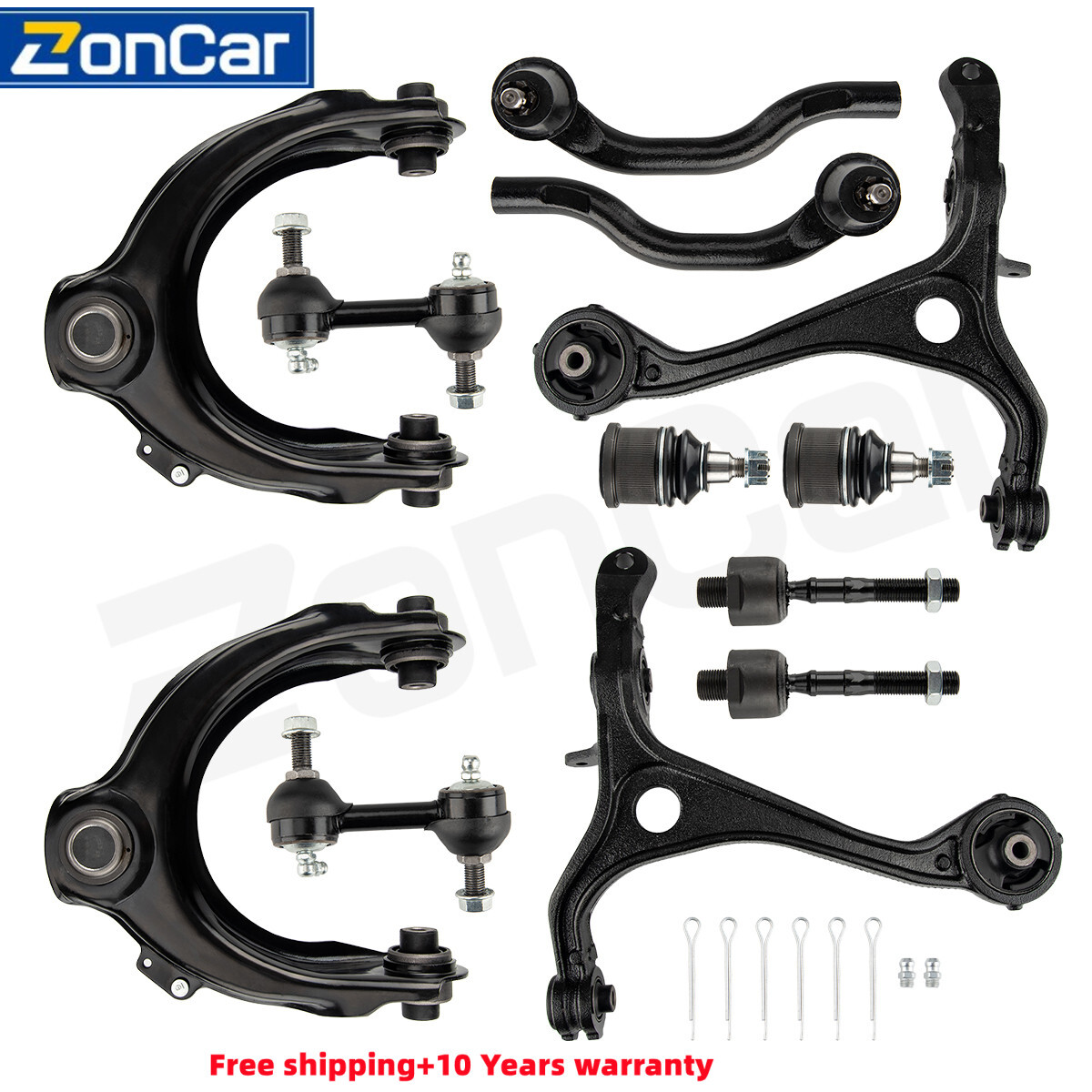 12pc Lower Upper Control Arm & Tie Rod Kit for 03-07 Honda Accord